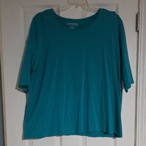 Catherines Turquoise Long Sleeve Top Size 1x 18/20W Suprema Collection